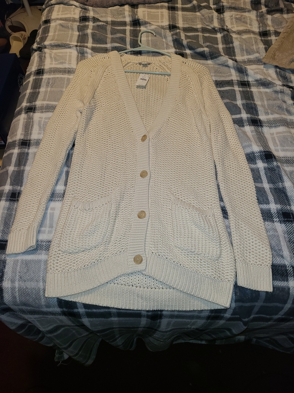 GAP Cream Knitting Button-Front Cardigan